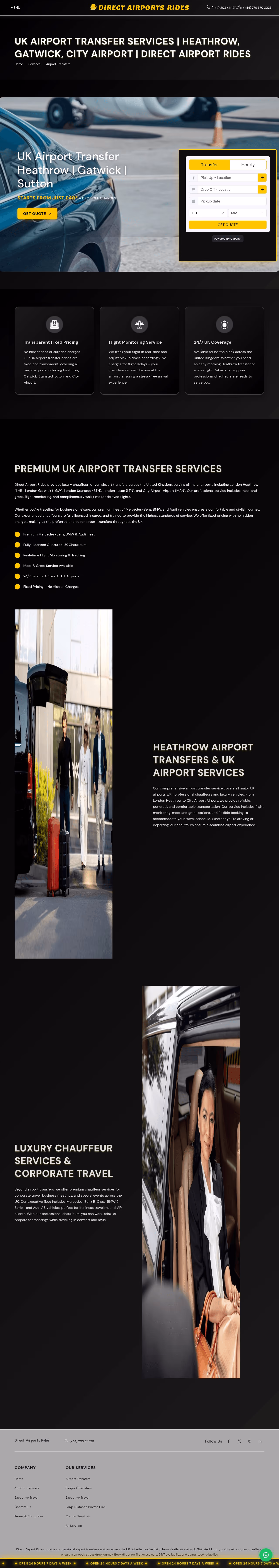Airport service detail page supporting conversion