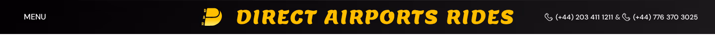 Hero section introducing airport ride services